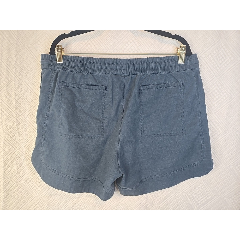 Aventura Size L Hemp Blend Drawstring Shorts Blue Casual Summer Travel - Picture 4 of 8